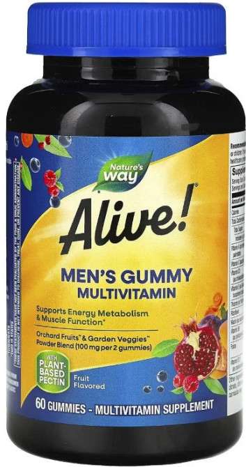 Вітаміни для чоловіків Nature's Way, Alive! Men's Gummy Vitamins 60 жув цук фрукти Київ - фото 1