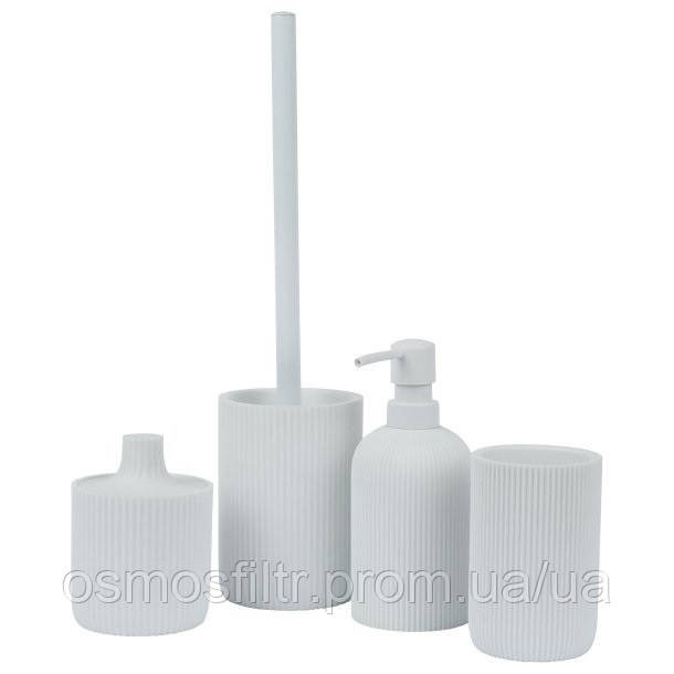 Стакан для зубних щіток Axentia Samos полігума білий Ø 7,5 см Н 11,7 см (135834) Київ - фото 3