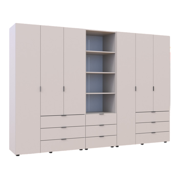 Шафа для одягу Doros Гелар Кашемір 3+3ДСП з пеналом 292.4х49.5х203.4 (DRS-011926) Львів - фото 7