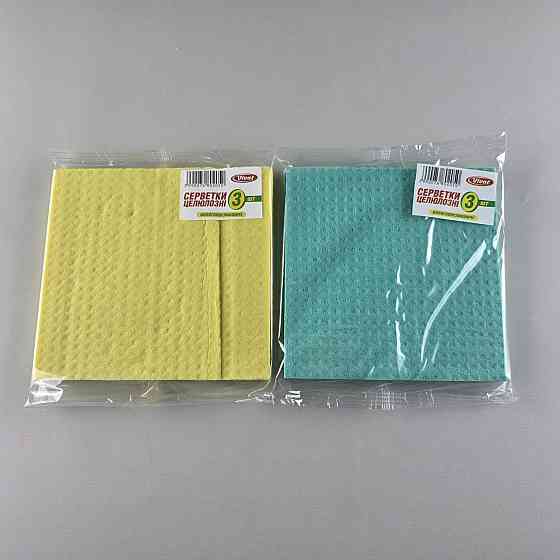 Салфетка губчатая влагопоглощающая из натуральной целлюлозы 16*16 "Vivat" (аЗ) (1 пачка) Харків