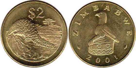 Zimbabwe Зимбабве 2 Dollars 2002 UNC Полтава