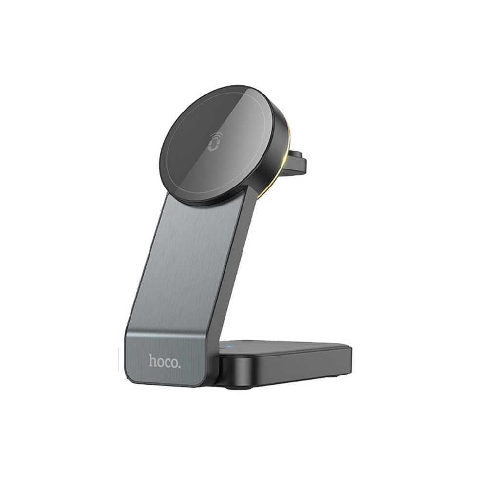 Бездротовий зарядний пристрій HOCO CQ3 Motorcycle folding 3-in-1 magnetic wireless fast charger Black (6942007602334 ) Киев - изображение 1