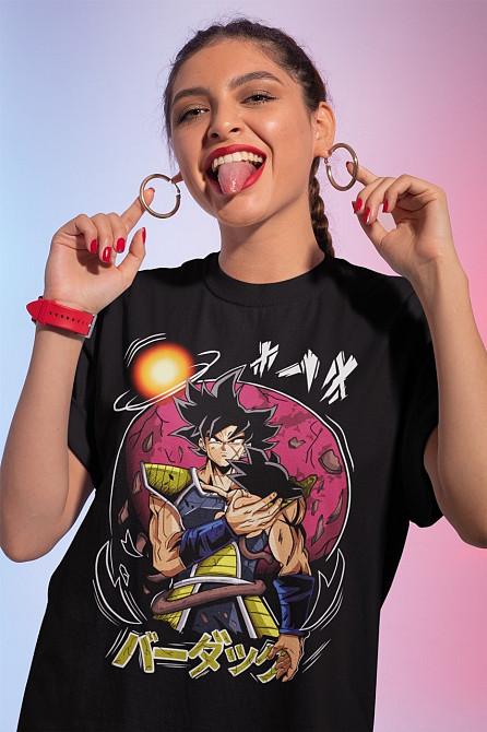 Футболка для мальчика аниме Аниме Суммер Вибе Джапанесе оверсайз (рост от 165 до 180 ) Черний AnimeJ0540m Днепр - изображение 1