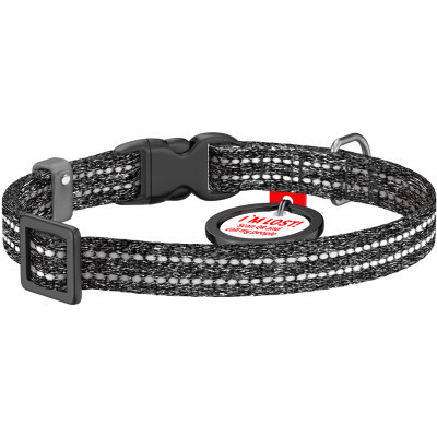 Ошейник для животных WAUDOG Re-cotton с QR паспортом для кошек и мелких пород собак XS серый (164011) Винница - изображение 2