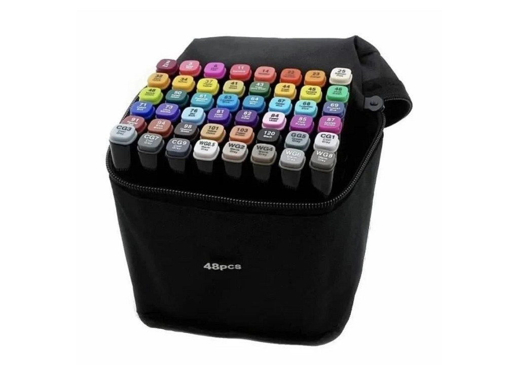 Большой набор скетч маркеров 48 цветов Touch Raven в черном чехле и Блокнот А4 для рисования в подарок! Каменец-Подольский - изображение 4