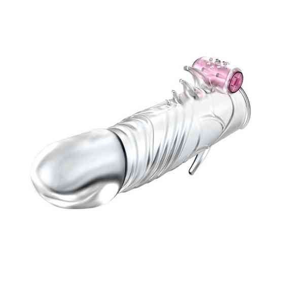 Насадка на член - Penis Sleeve With Vibration, 13 см Sex Aura Київ