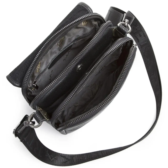 Чоловіча шкіряна чорна сумка через плече Tiding Bag M1254A Кам'янське - фото 6