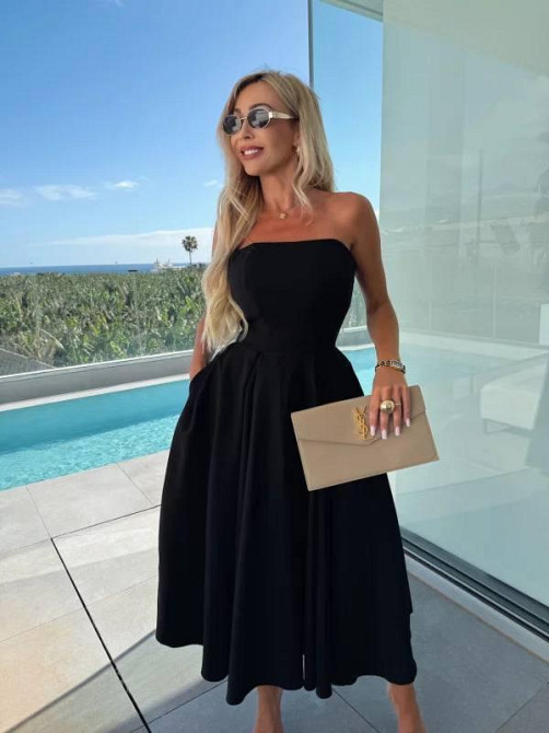 Женское романтическое платье с открытыми плечами креп костюмка Черный, 46/48 Одесса - изображение 7