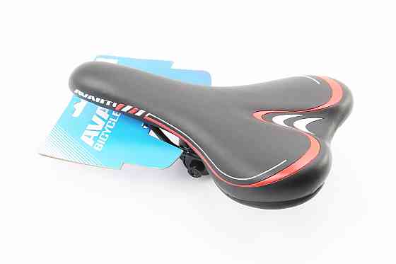 Сидіння MTB 265x155мм, чорно-червоне AVY-6628 Київ