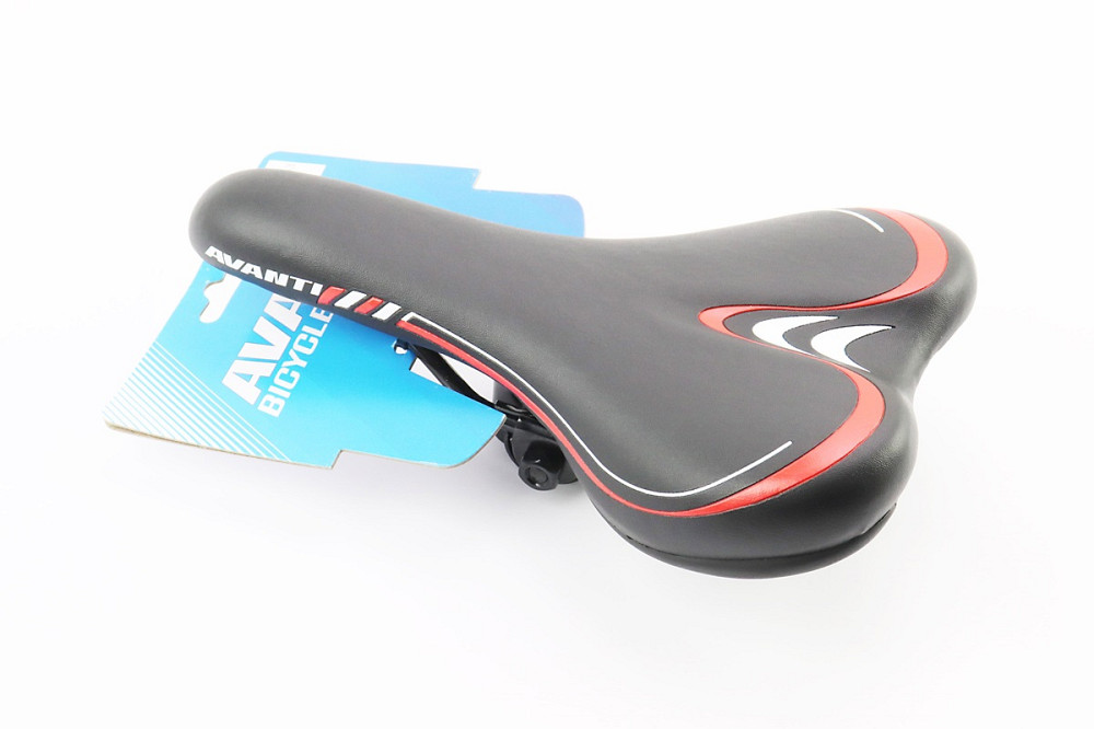 Сидіння MTB 265x155мм, чорно-червоне AVY-6628 Київ - фото 1