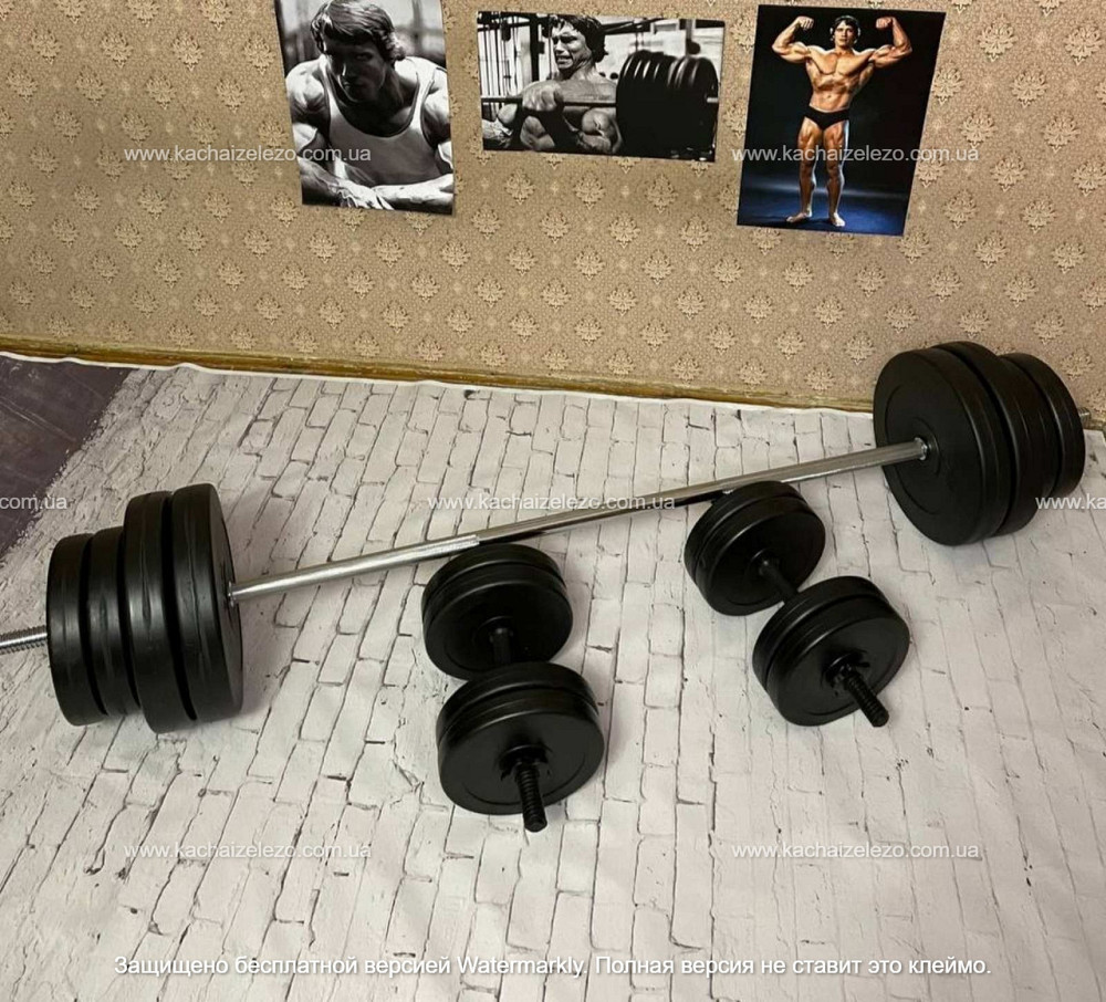 Штанга наборная + гантели на 72 кг Гантели, гири, штанги и диски ударостойкий пластик Киев - изображение 7