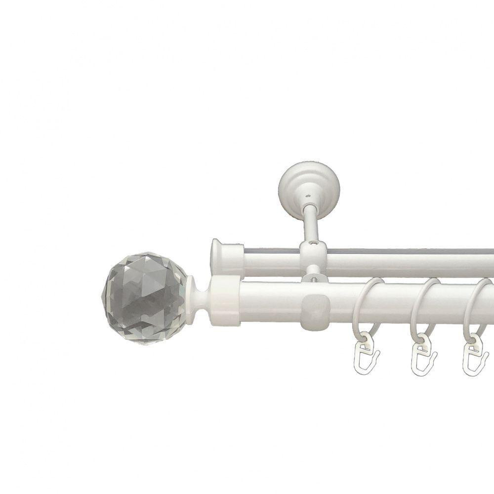 Карниз Orvit Люміера металевий дворядний опозитний гладка \ профільна труба кільце металеве Арктіс 25\19 мм Львов - изображение 1