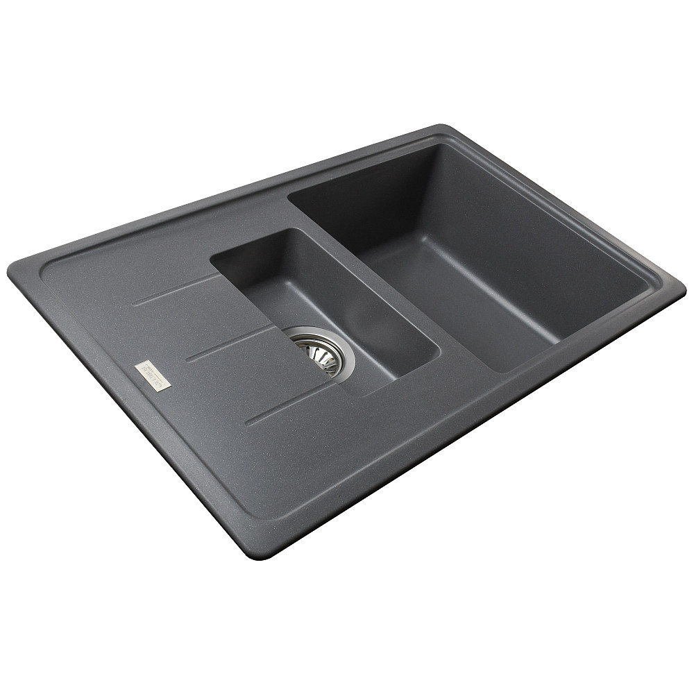 Гранітна мийка Globus Lux IZEO сірий металік 780x500мм-А0003 Тернопіль - фото 3