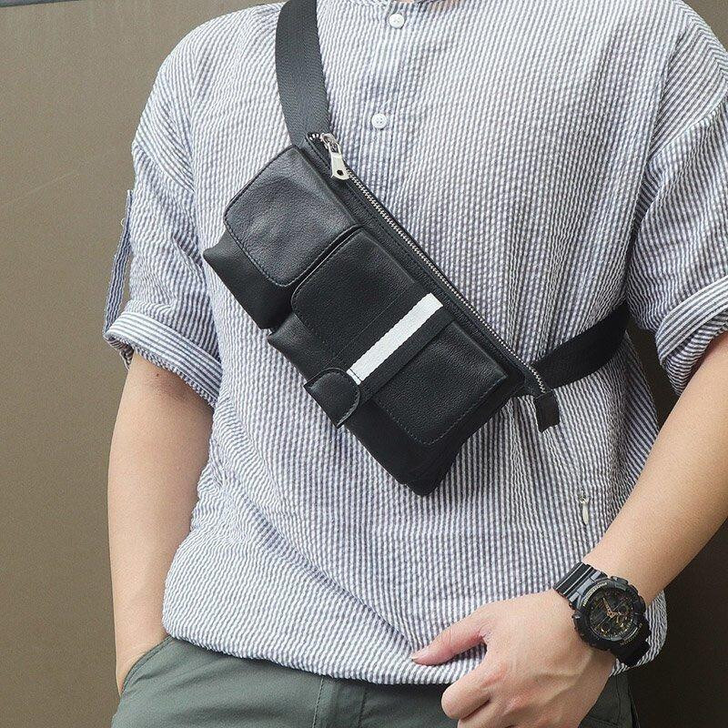 Шкіряна поясна сумка для міста поїздок та щоденного використання Vintage 14953 Чорна Київ - фото 20