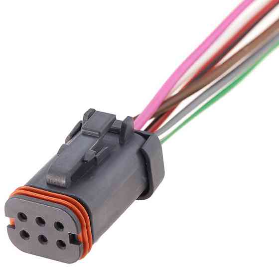 Разьем коннектор с проводом, 6-кон., Спецтехника,  DT16-6SB-KP01,  DEUTSCH Америка, Британия, CAT, JCB, MAN Киев