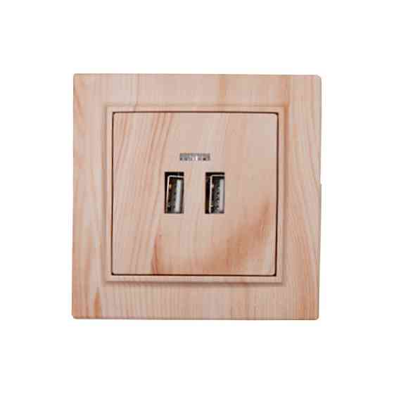 Розетка USB (2 порта) 2A, Enzo белое дерево Днепр