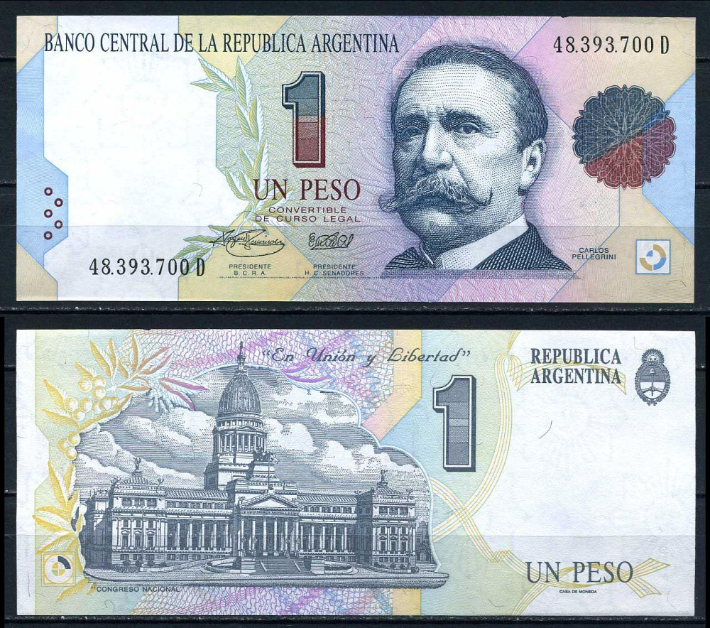 АРГЕНТИНА. 1 песо 1992г. UNC Полтава - фото 1