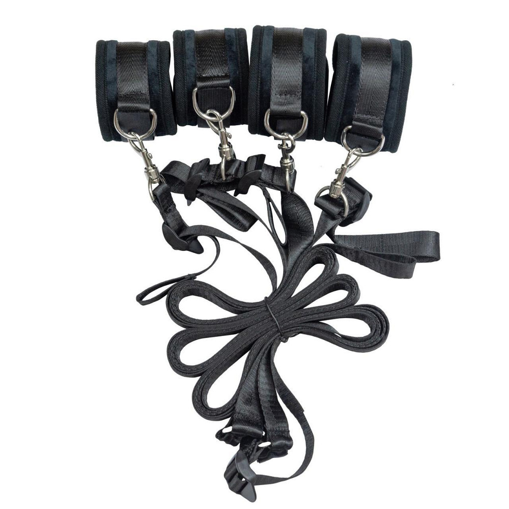 Розтяжка на ліжко Punishment - 5-Piece Bed Restraint Kit - Black Sex Aura Київ - фото 2