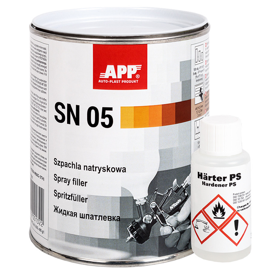 Шпаклівка рідка розпилюєма "SN 05" + затв. 970+30г APP, 010501 Київ - фото 1