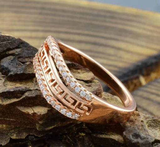 Кольцо Xuping 14192, 18 размер (ширина 6мм), белые фианиты, позолота РО Киев - изображение 2