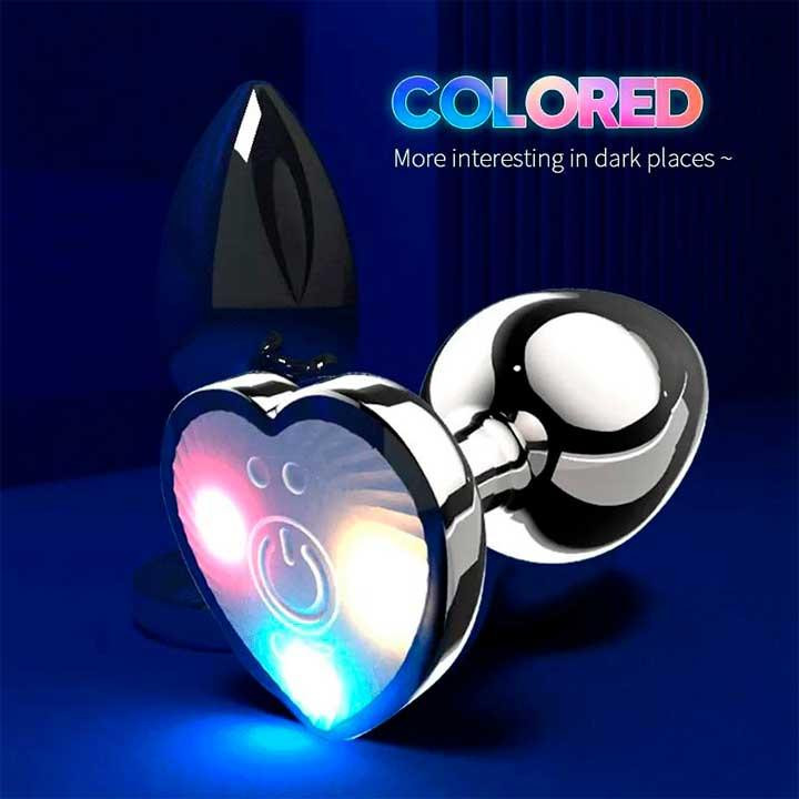 Стальная cветящаяся смарт анальная пробка Magic Motion Equinox USB с Д/У - 8,2*3,4 см – Анальные игрушки Винница - изображение 1