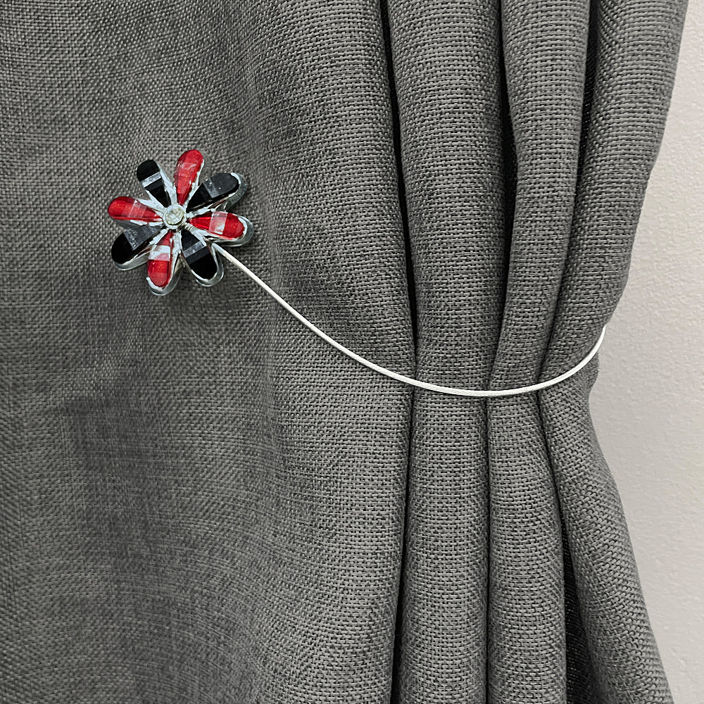 Магніти для штор та гардин "Квітка" набір 2 шт Червоний з чорним (81-253) Київ - фото 4