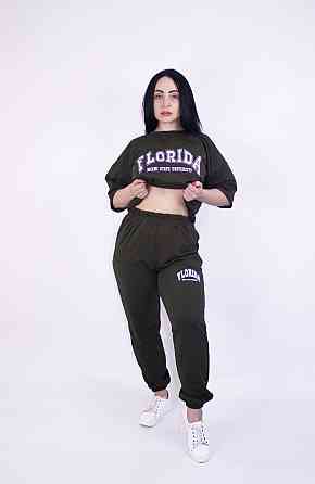 Костюм женский летний (футболка+штаны) трикотажный Хаки M-L Харьков