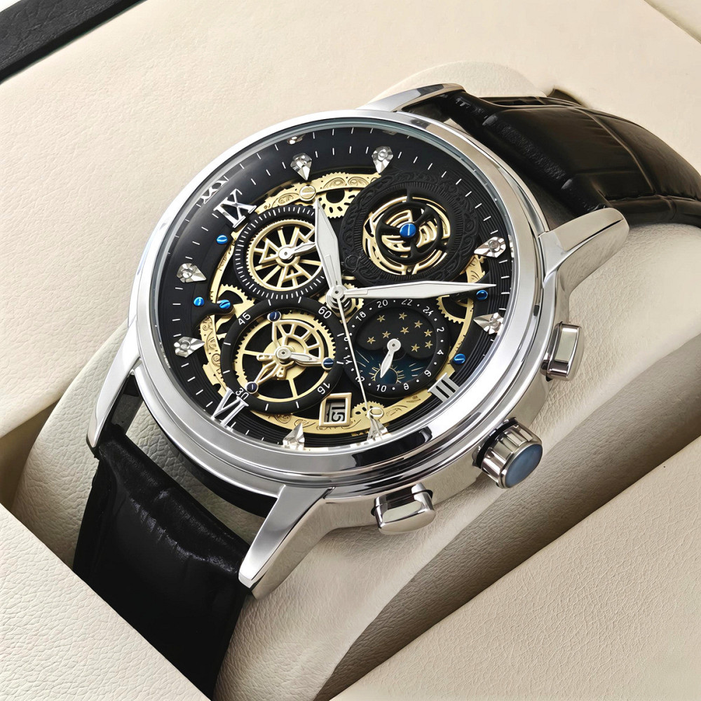 Часы мужские наручные WishDoIt Baks Premium Leather (2 ремешка) Винница - изображение 3