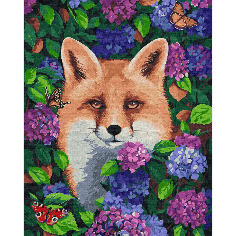 Картина за номерами "Лиса у гортензії" Ідейка KHO4349 40х50 см Вінниця - фото 1