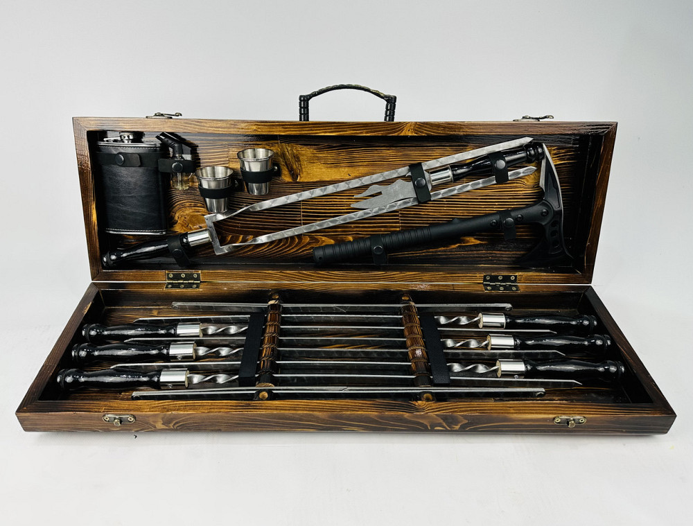 Подарунковий набір шампурів у дерев'яному кейсі BLACK MAX HAPPY DAYS Тернопіль - фото 1