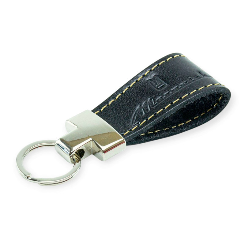 Брелок москвич шкіряний тиснений чорний, прострочений, метал. затискач Мукачево - фото 1