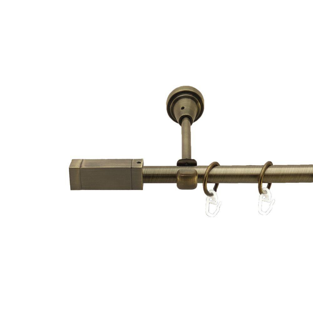 Карниз Orvit Квадро металевий однорядний відкритий гладка труба кільце металеве Антик 16 мм 300 см Львов - изображение 1