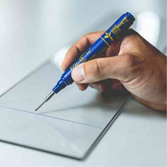 Маркер фірмовий з довгим носиком Pica-Ink Deep Hole Marker, 150/41 синій Одеса