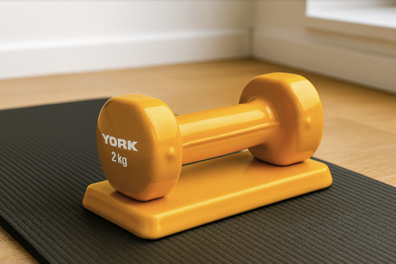 Гантелі для фітнесу вінілові круглі York Fitness 2х2кг жовтий Киев
