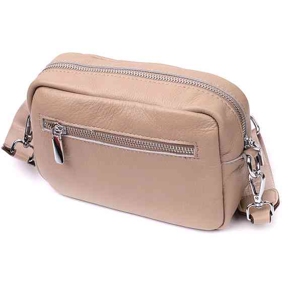 Сумка для жінок з натуральної м'якої шкіри Бежева (Vintage) Київ