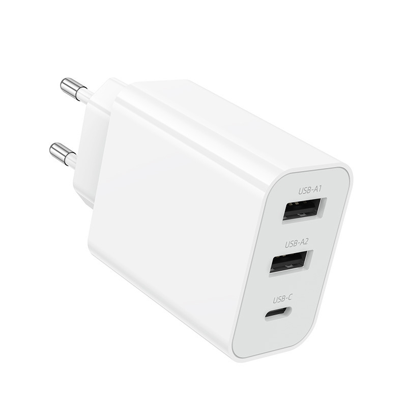 Сетевое зарядное устройство BOROFONE BA105A Stellar three-port charger White Одесса - изображение 4