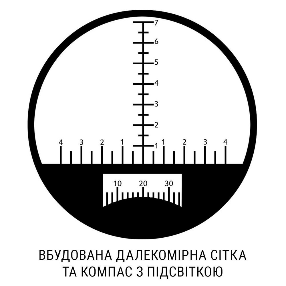 Бинокль REBUFF 7x50, встроенный компас, дальномерная сетка с подсветкой, улучшенный блок компаса Solmir Киев - изображение 10