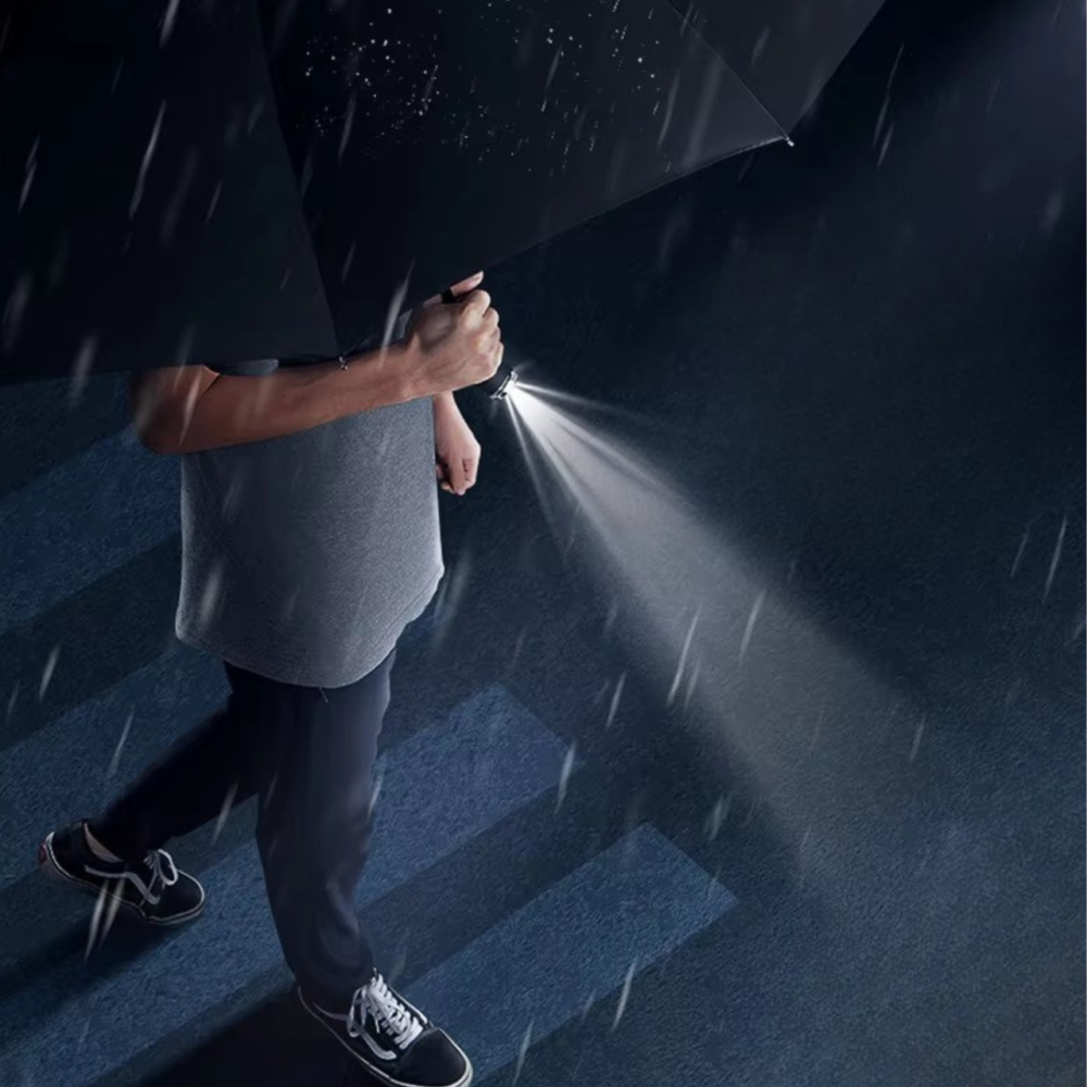 Парасолька з Led-ліхтариком на 10 спицях від дощу, сонця, діаметр 105 см, парасолька автоматична з вбудованим ліхтарем, чорна Кам'янець-Подільський - фото 3