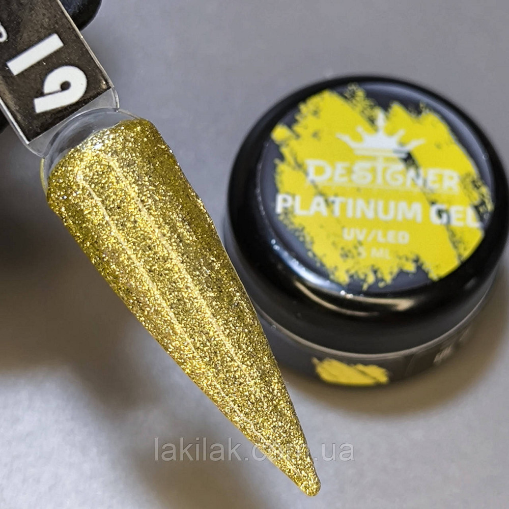 Гель-фарба P19 Designer Platinum Gel з блистками 5мл Херсон - фото 1
