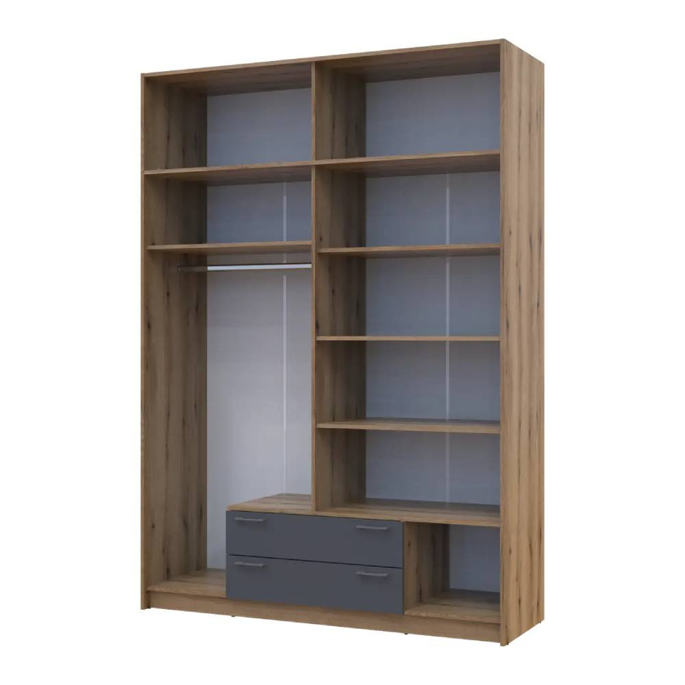 Шкаф для одежды Doros Ронди с антресолью Дуб Артизан/Графит 4ДСП 160х52х236 DRS-011665 (80737828) Львов - изображение 3