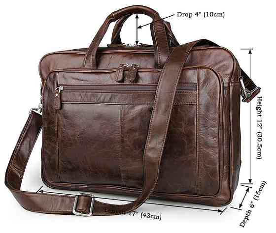 Сумка мужская Vintage 14371 для ноутбука 17 дюймов Коричневая Киев