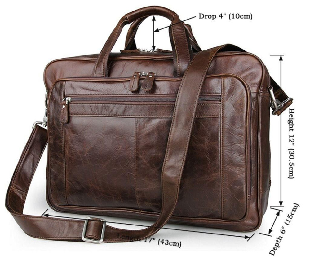 Сумка мужская Vintage 14371 для ноутбука 17 дюймов Коричневая Киев - изображение 5