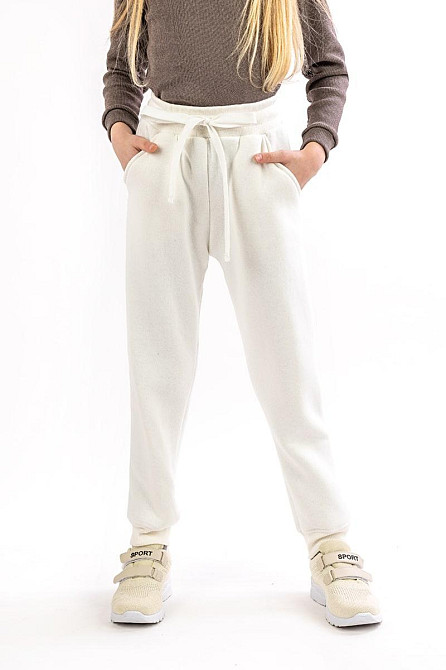 Дитячі теплі штани, молочні 128 Крохатушка одяг Київ - фото 1