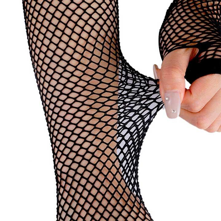 Перчатки сетка черные длинные без пальцев митенки - Чёрный - XS/S/M – Эротическое бельё Винница - изображение 2
