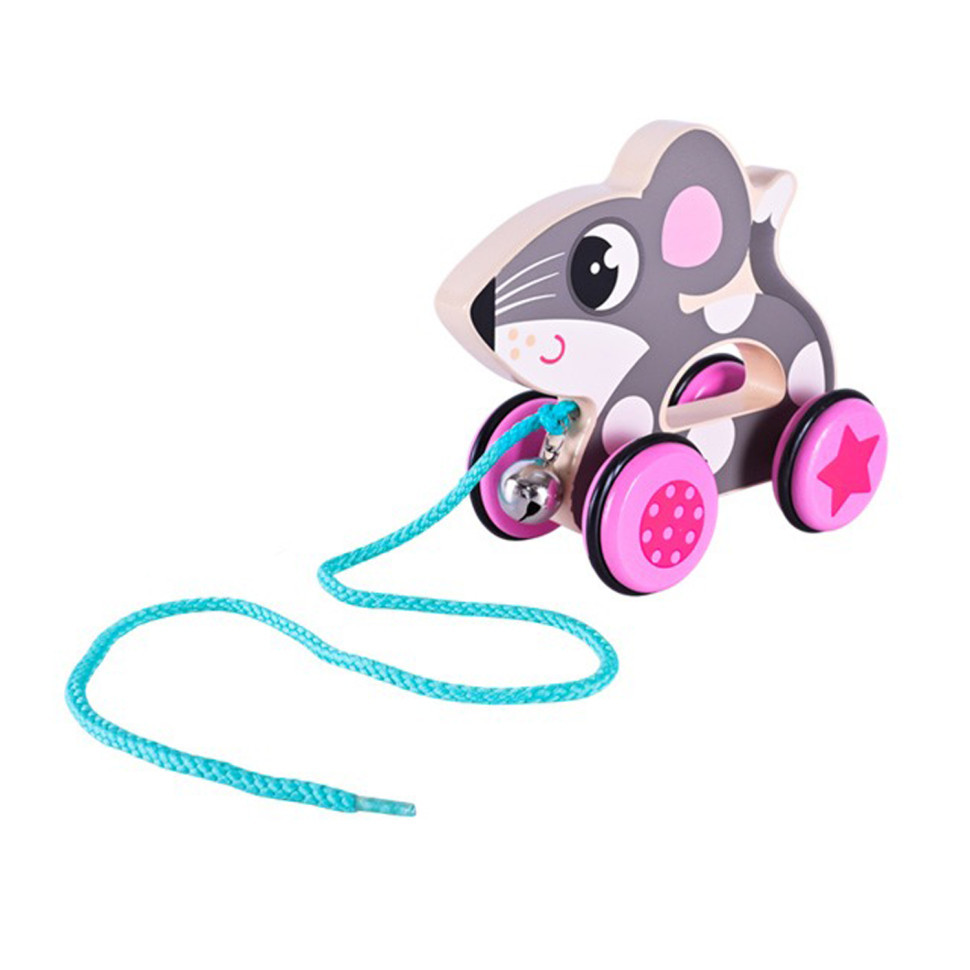 Дитяча дерев’яна каталочка "Мишеня" C15030-3 на мотузці Вінниця - фото 1