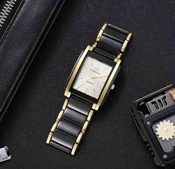 Чорний із золотистим чоловічий годинник Сміла