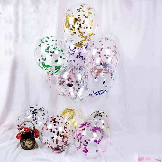 Шарики с конфетти 5 штук 10 дюймов разноцветный Киев