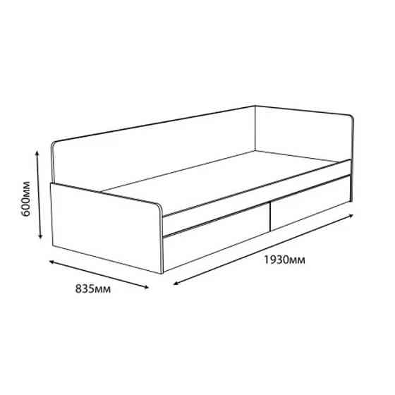 Односпальне ліжко з ящиками Еверест Соната-800 80х190 см Дуб сонома (DTM-071108) Львів