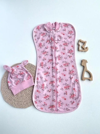 Європелюшка кокон на блискавці з шапкою Rose зріст 56 см (0 - 2 місяці) Lari Рожевий Кривий Ріг