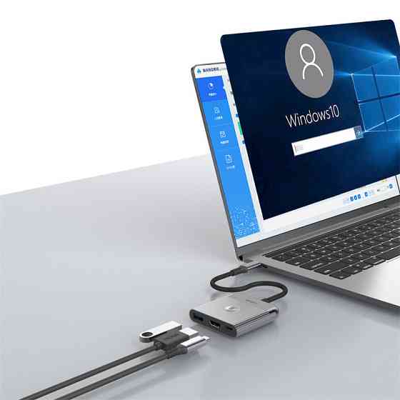 USB-Hub WIWU Traveling 3in1 USB C hub Wi-HB002 Gray Одеса